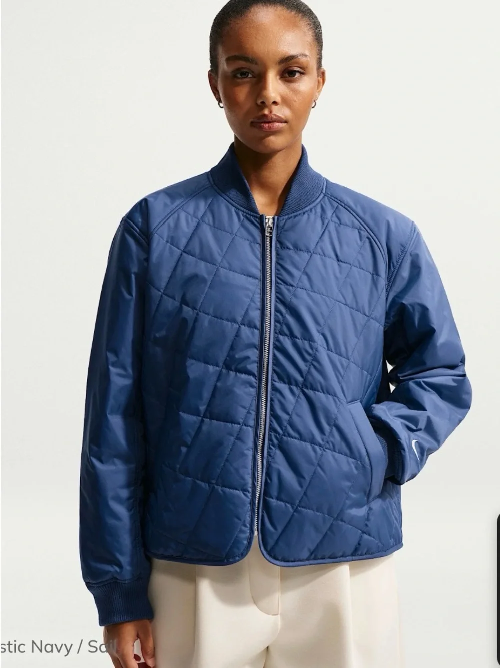 Nike Quilted Bomber Jacket priced $155 size M NWT